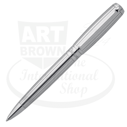 Preowned S.T. Dupont Elysee Goldsmith Palladium Vertical Lines Ballpoint Pen, 415600