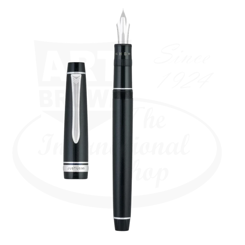 Pilot Justus 95 Fountain Pen Black with Rhodium Accents