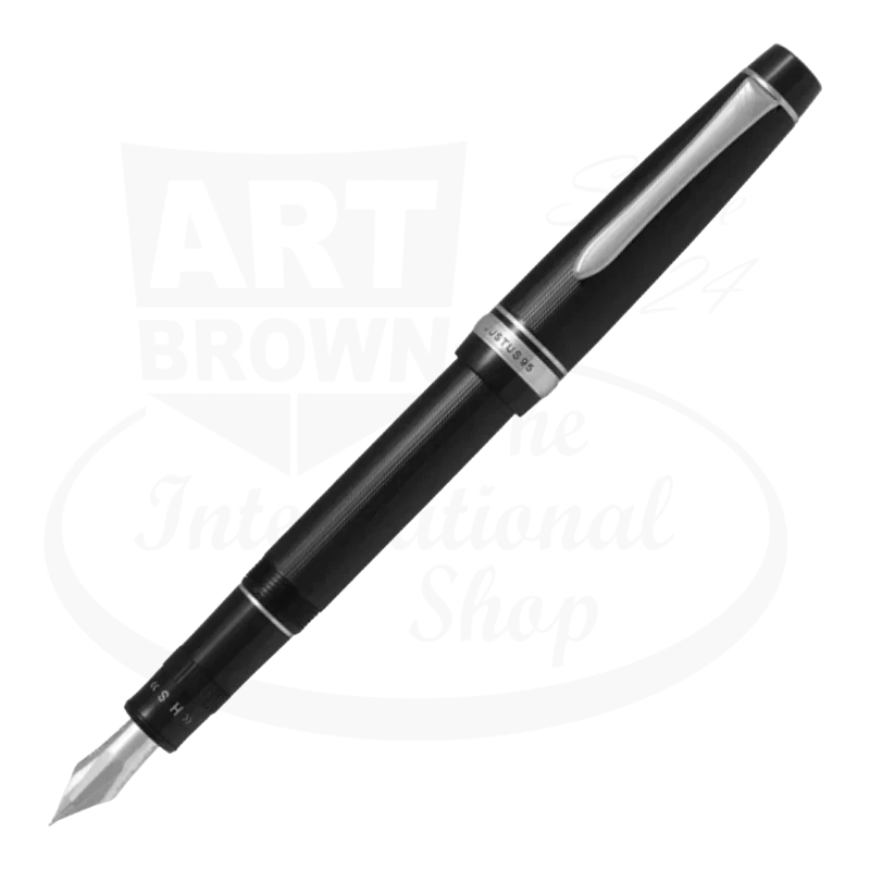 Pilot Justus 95 Fountain Pen Black with Rhodium Accents