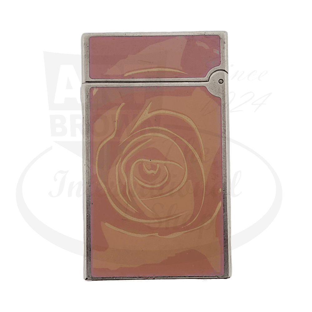 Preowned S.T. Dupont Line D Fantasies Pink Rose Lighter