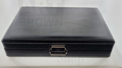 Preowned Scala Del Tempo Black Leather Pen Box