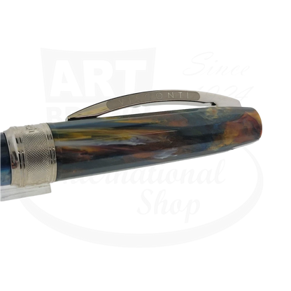 Detailed side view of the Visconti Van Gogh Starry Night ballpoint pen cap with Visconti branding.