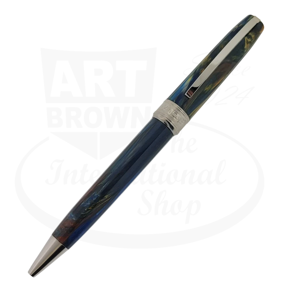 Full view of the Visconti Van Gogh Starry Night ballpoint pen, highlighting the stunning swirl of colors.