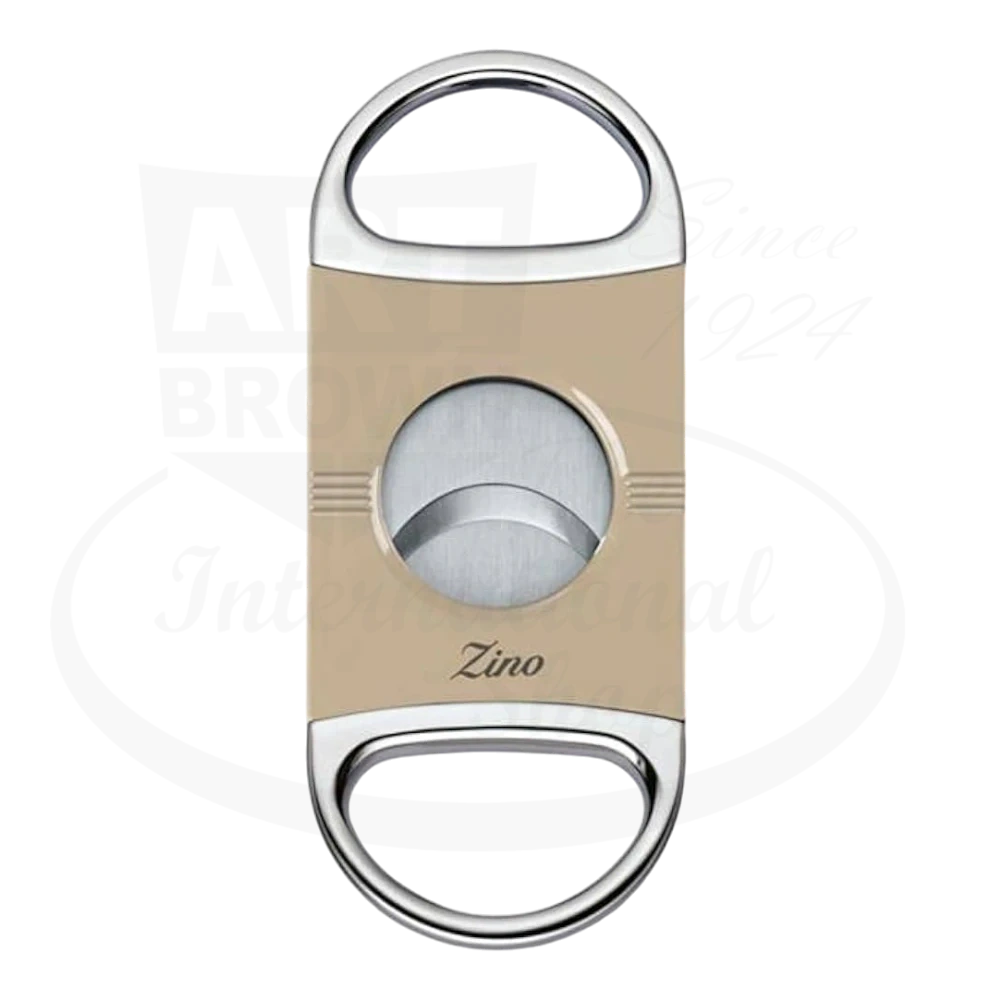 Zino Z2 double blade cigar cutter in beige with stainless steel accents