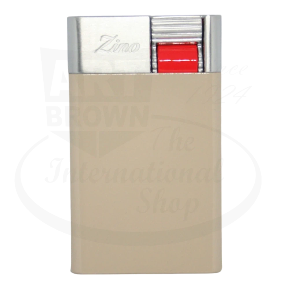 Zino Zm torch lighter in beige with red & chrome accents