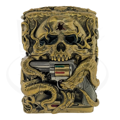 Zippo Skull with Revolver Lighter