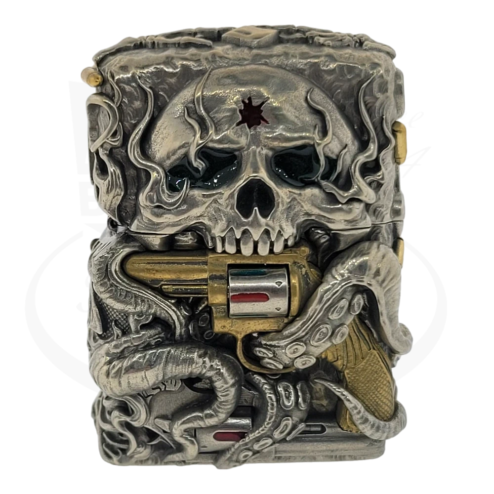 Zippo Skull with Revolver Lighter