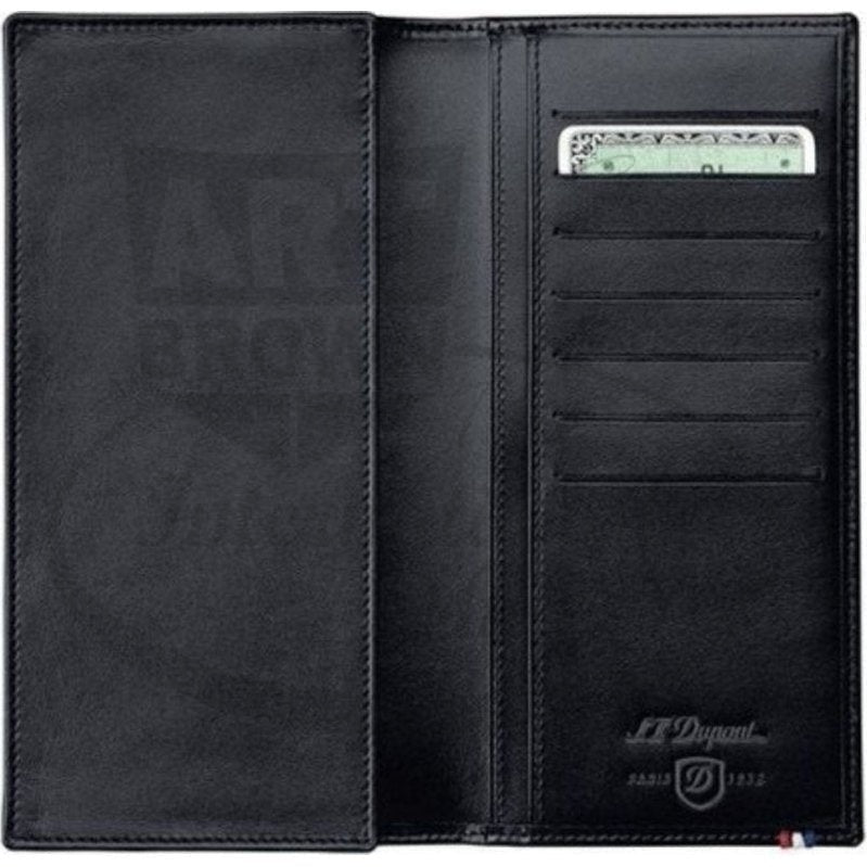 S.T. Dupont Line D Black Leather Long Vertical Men's Wallet - 7 Credit Card, 180005