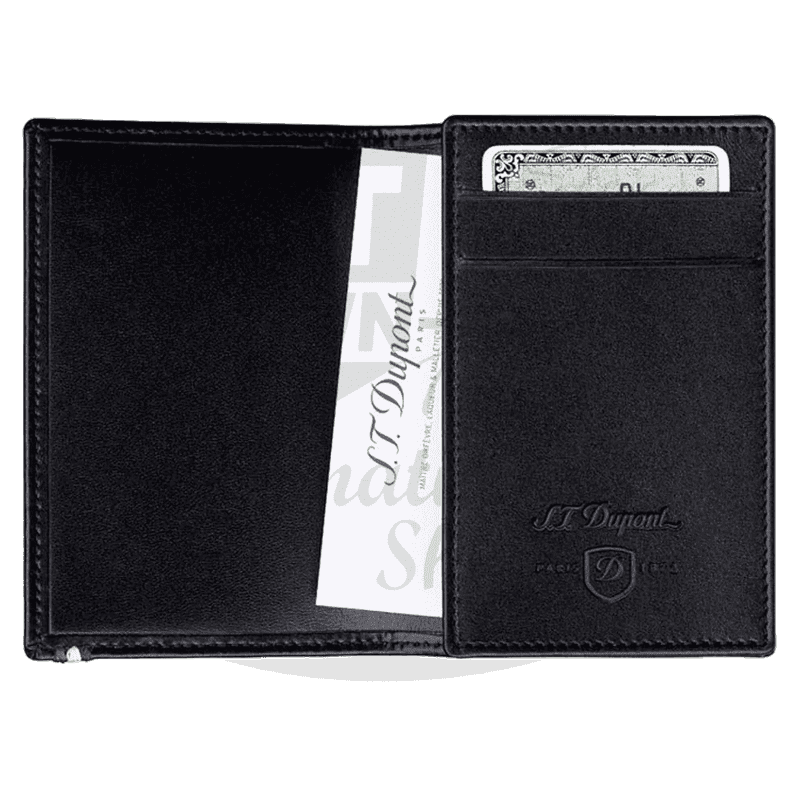 S.T. Dupont Line D Black Leather Business Card Holder, 180013