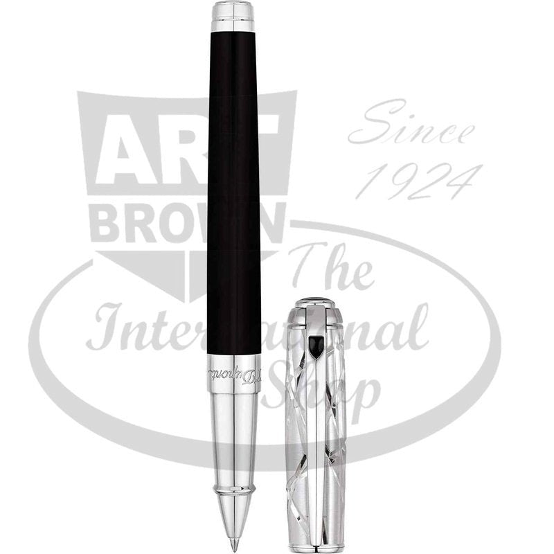 S.T. Dupont Line D Black Natural Lacquer & Palladium Pen 410108M