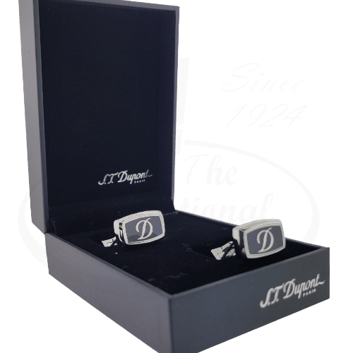 S.T. Dupont Black Lacquer and Black D Logo Cufflinks, 005502