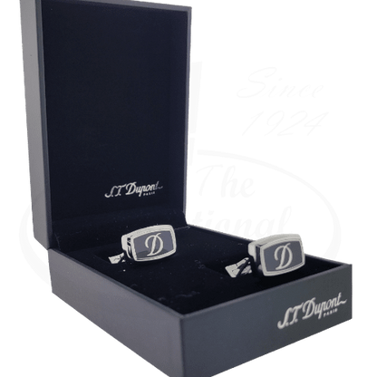 S.T. Dupont Black Lacquer and Black D Logo Cufflinks, 005502