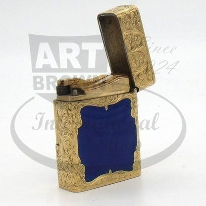 S.T. Dupont Line 1 18k Solid Yellow Gold and Blue Enamel