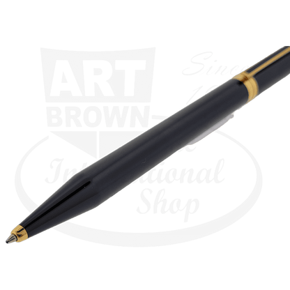 Preowned S.T. Dupont Classique Black Lacquer and Gold Large Ballpoint Pen