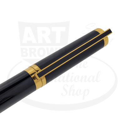 Preowned S.T. Dupont Classique Black Lacquer and Gold Large Ballpoint Pen