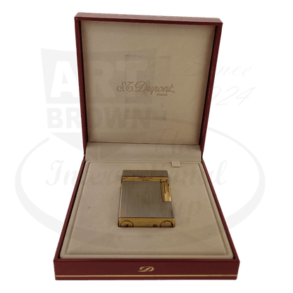 Refurbished S.T. Dupont Vintage Ligne 2 Montparnasse Brushed Palladium and Gold Lighter, 016841