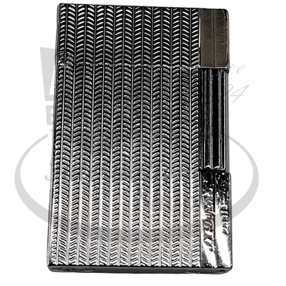 Refurbished S.T. Dupont Gatsby Palladium and Gold Herringbone Pattern