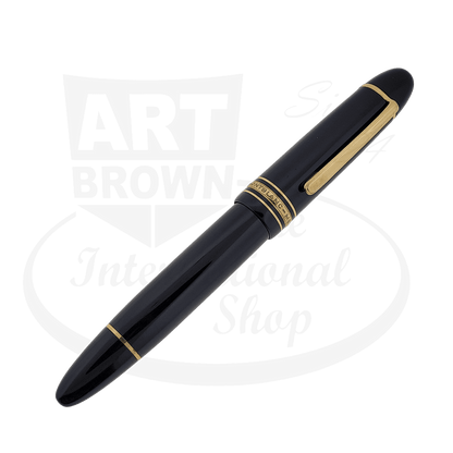 Preowned Montblanc Mesiterstuck 149 Black & Gold Oblique Fountain Pen