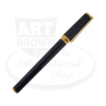 Preowned S.T. Dupont Montparnasse Black Lacquer and Diamond Rollerball Pen